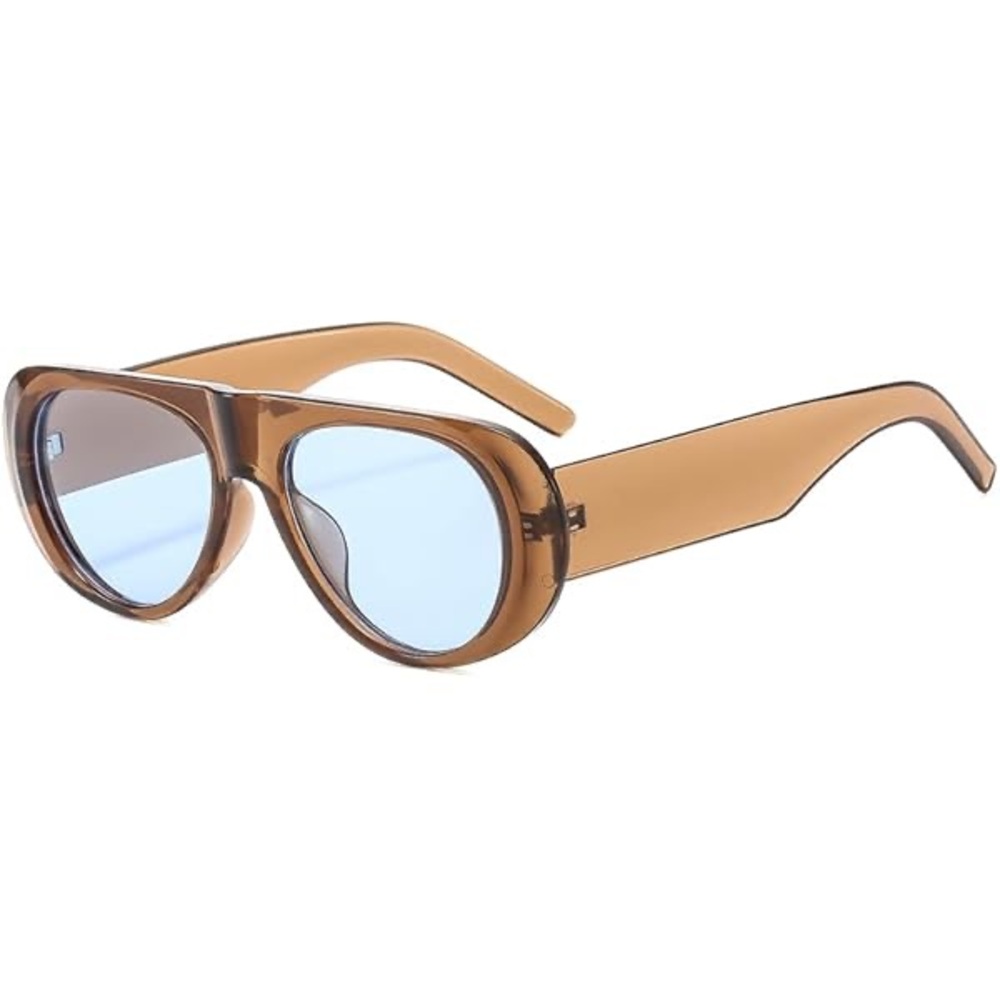 Translucent Brown Sunglasses with Blue Lenses! Excellent condition! - Picture 4 of 6
